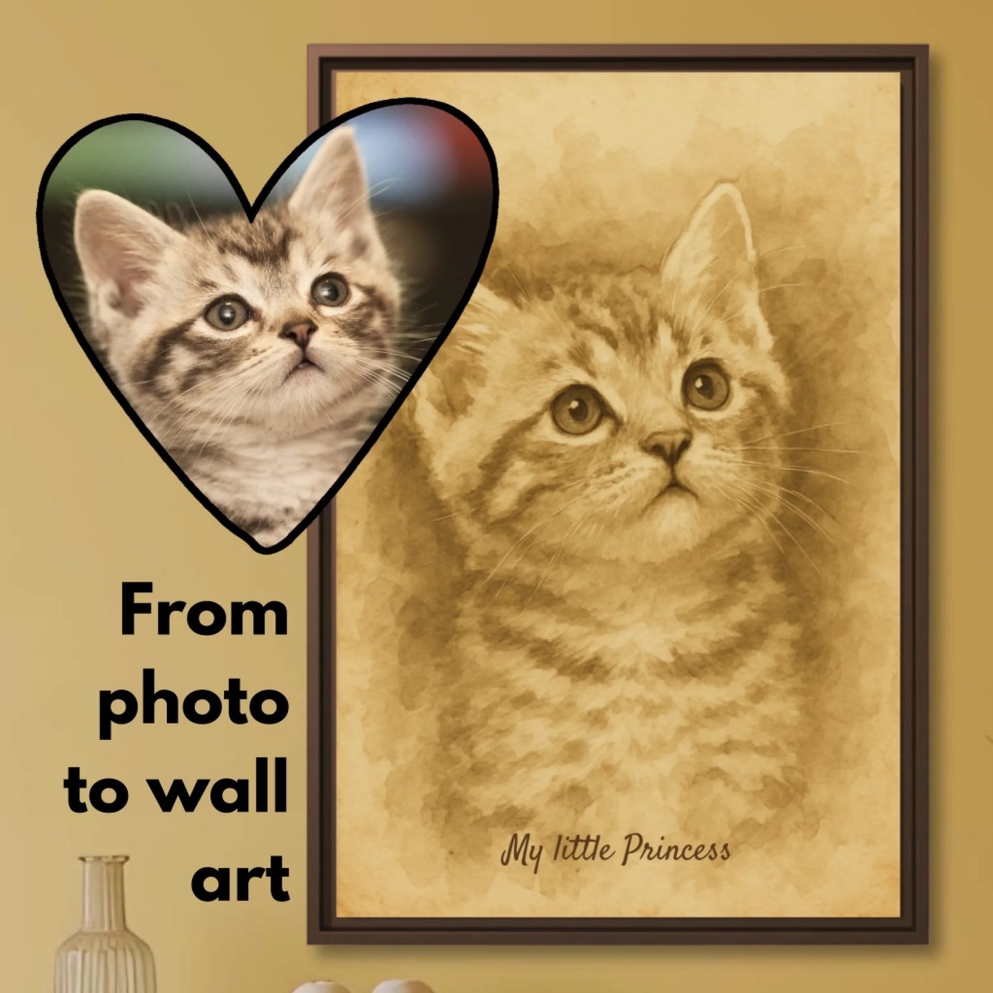 Sepia painting pet vertical hover