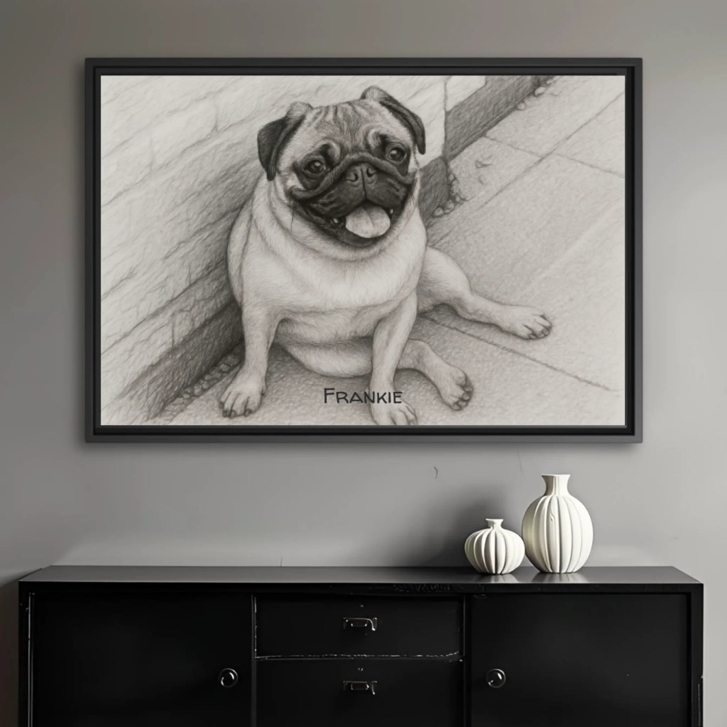 Black and white sketch horizontal