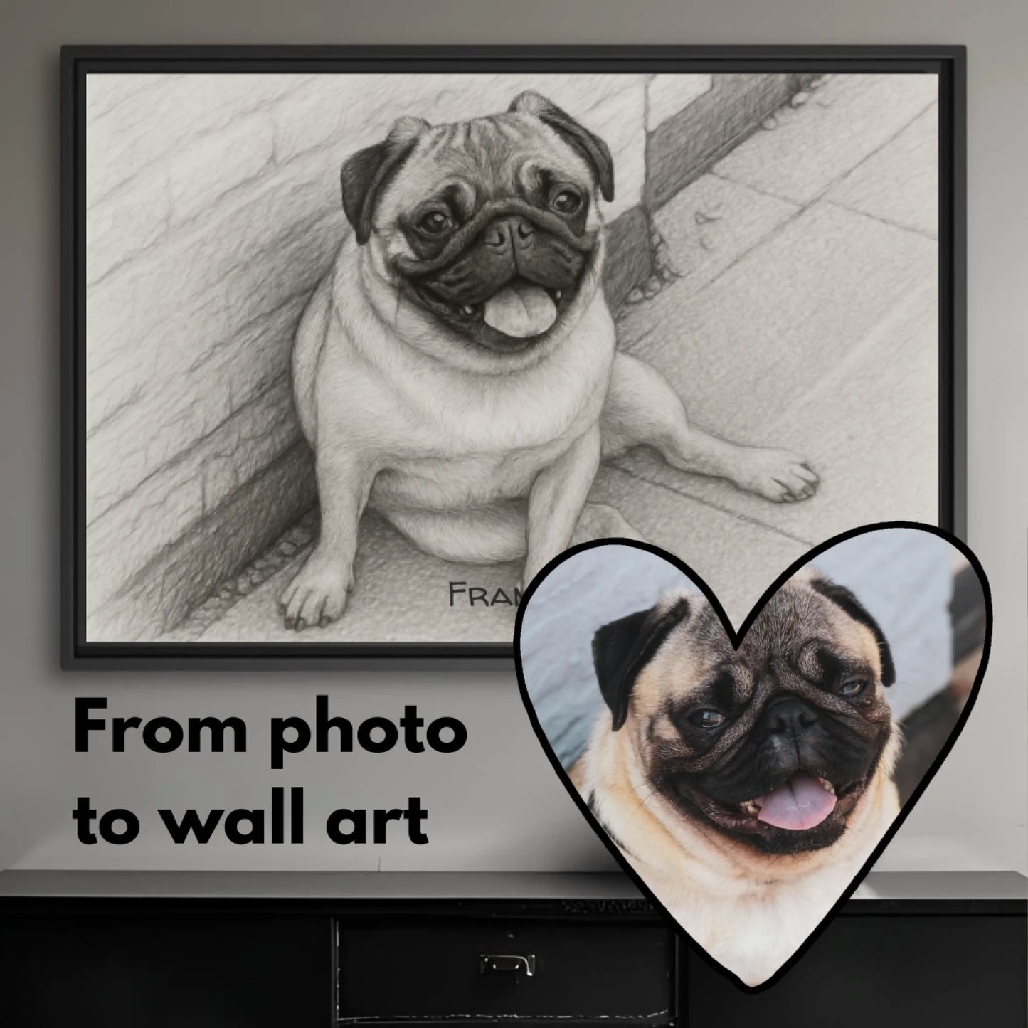 Black and white sketch horizontal hover