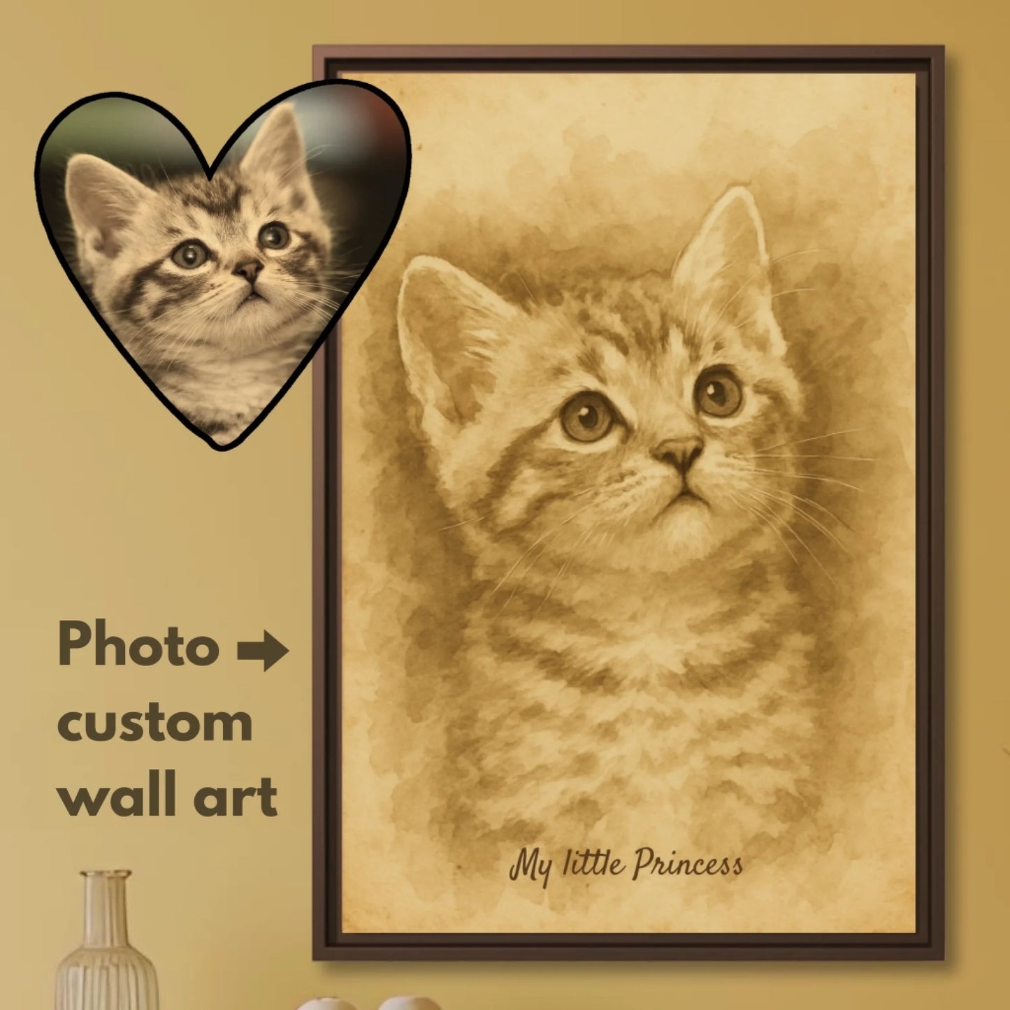 Sepia painting pet hover
