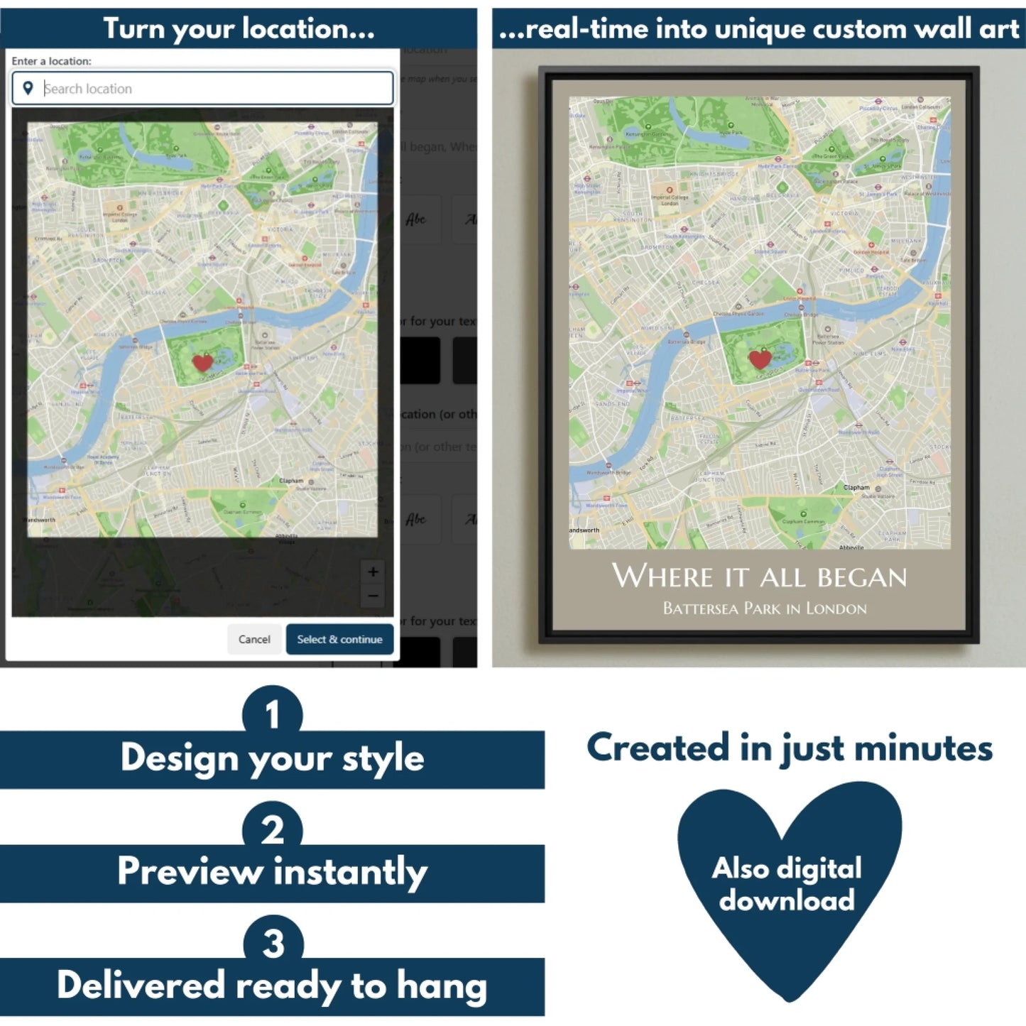 Rectangular map flowchart mockup 1