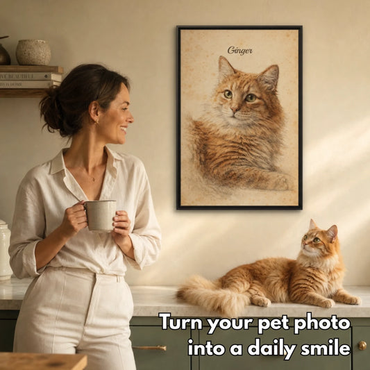 Vintage Pet Illustration AI