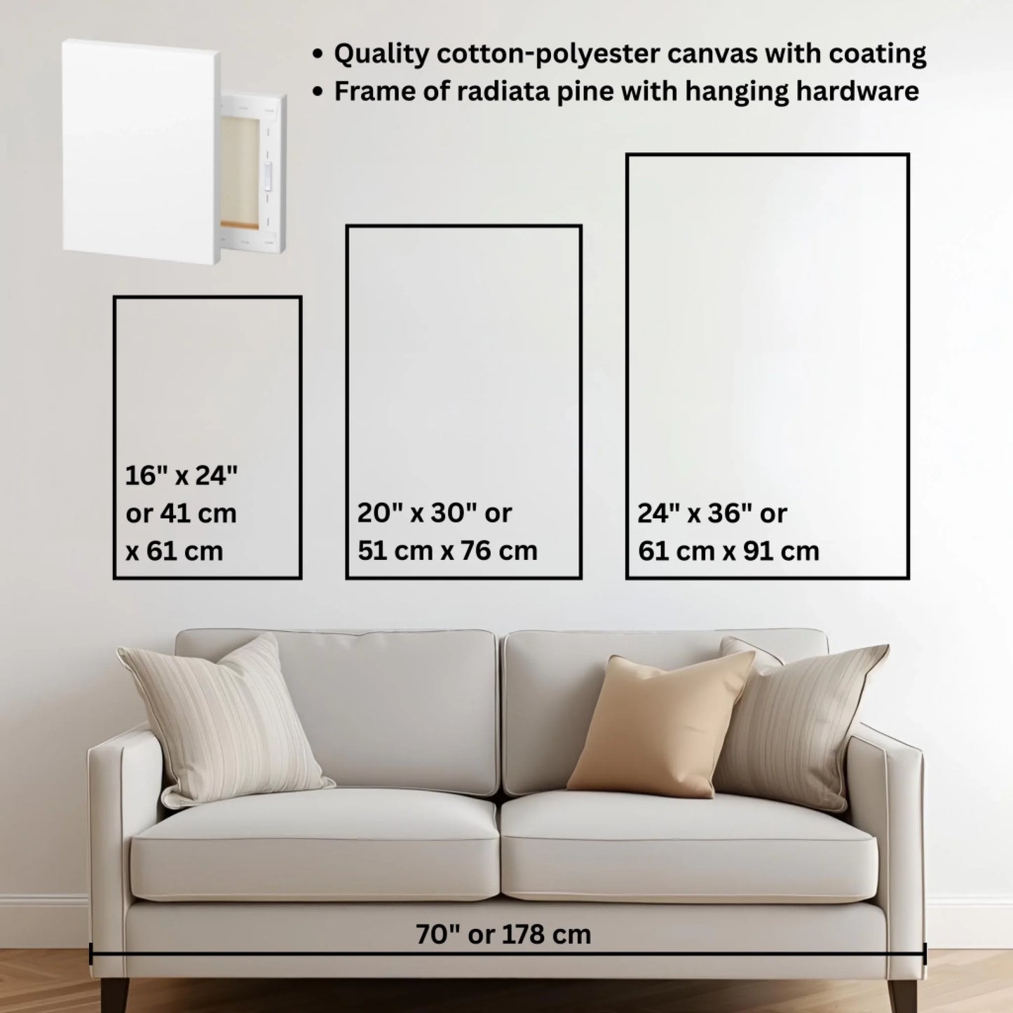 Mockup size chart vertical 2 to 3