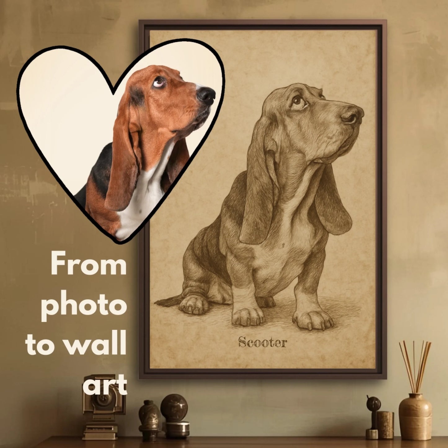 Sepia sketch pet vertical hover