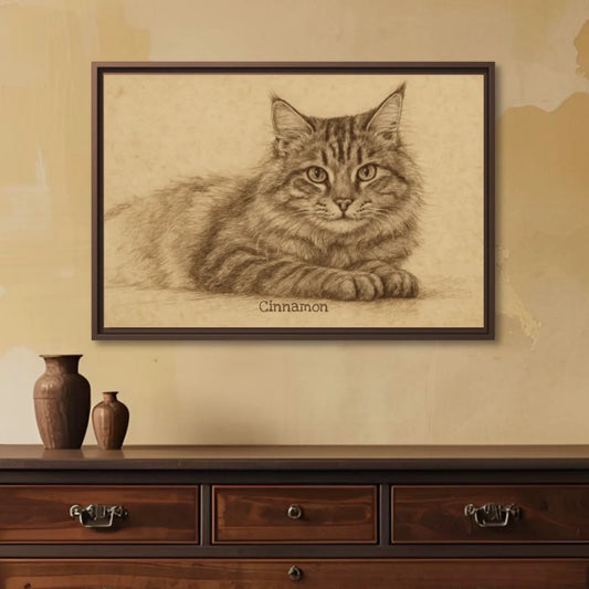 Sepia sketch pet horizontal