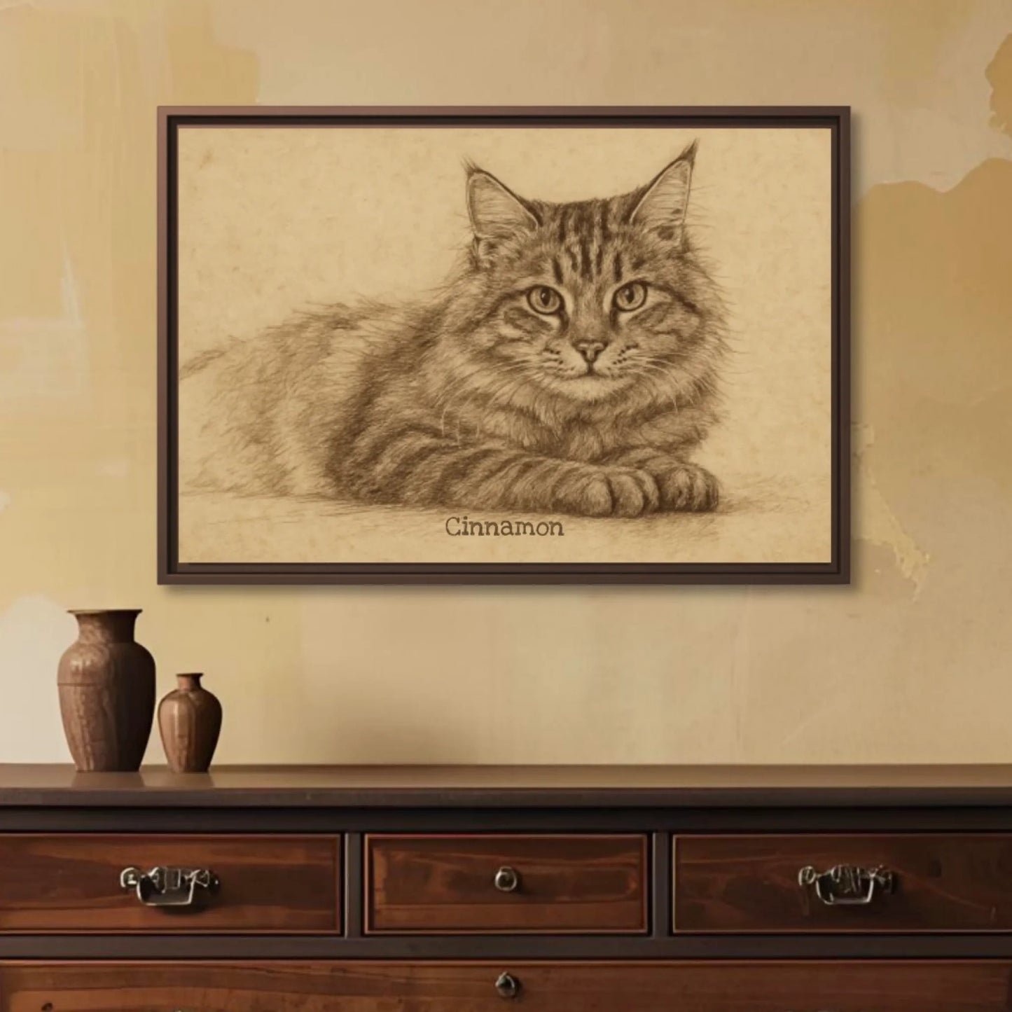 Sepia sketch pet horizontal