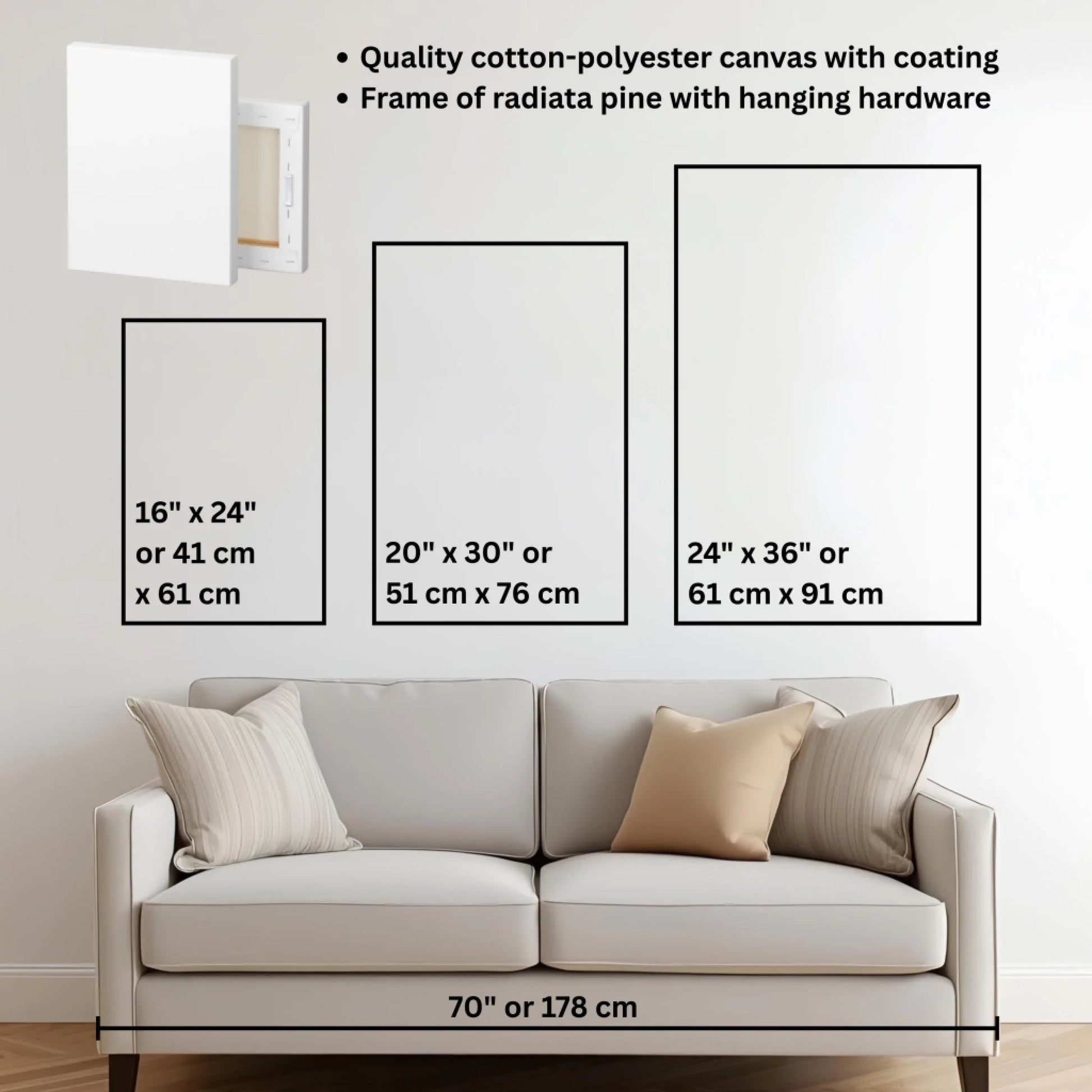 Mockup size chart vertical 2 to 3