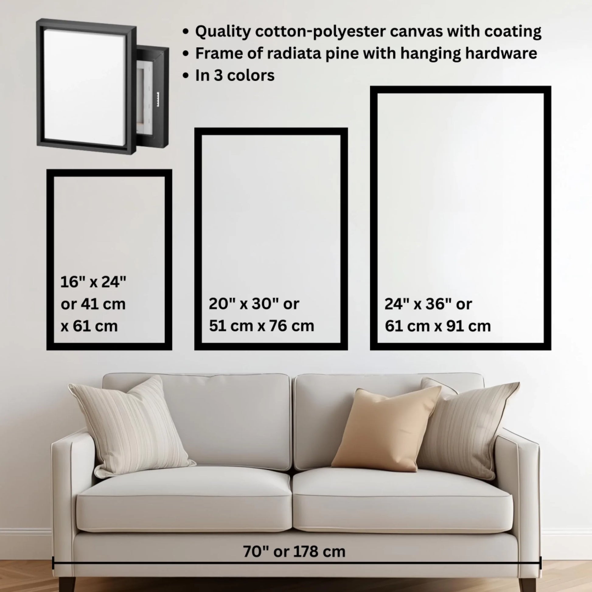 Mockup size chart frame vertical 2 to 3