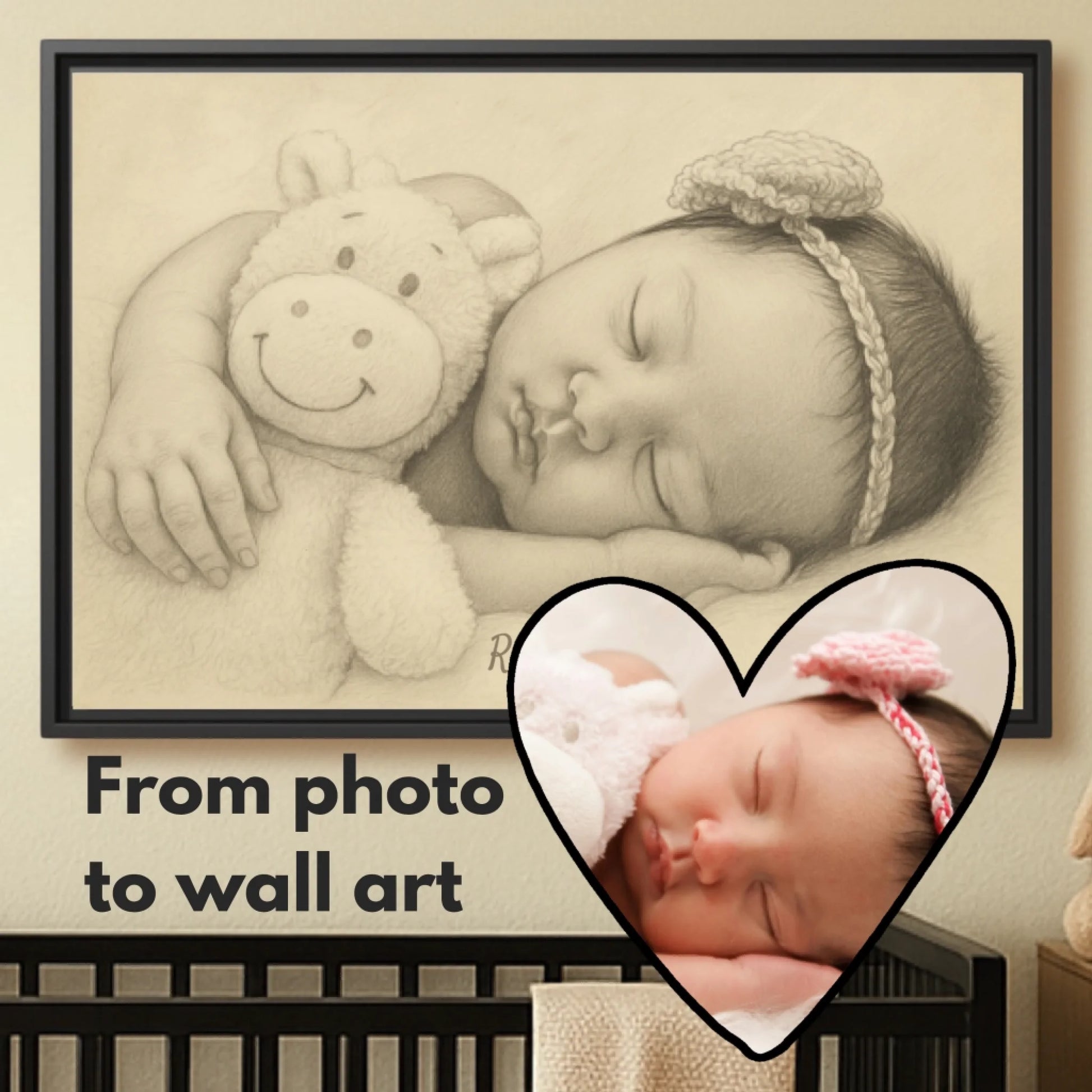 Baby portrait sketch hover