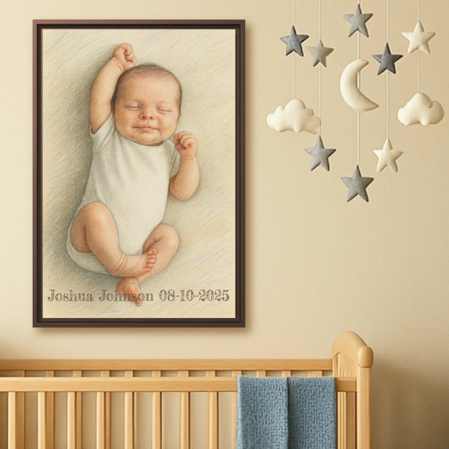 Color pencil baby portrait vertical