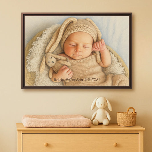 Color pencil baby portrait horizontal