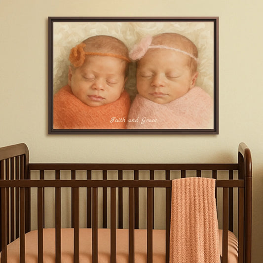 Water color baby portrait horizontal mockup
