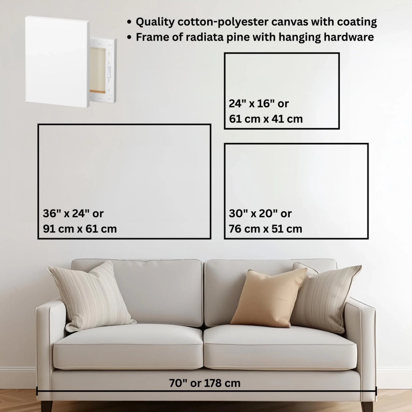Mockup size chart horizontal 3 to 2