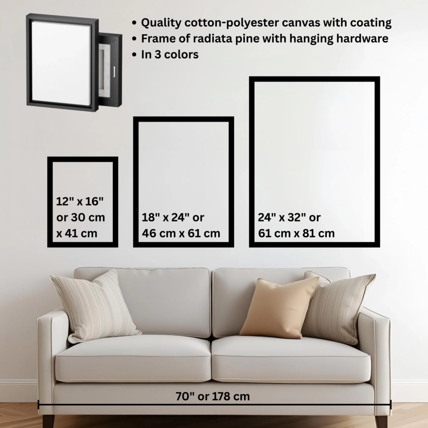 Mockup size chart frame vertical 3 to 4