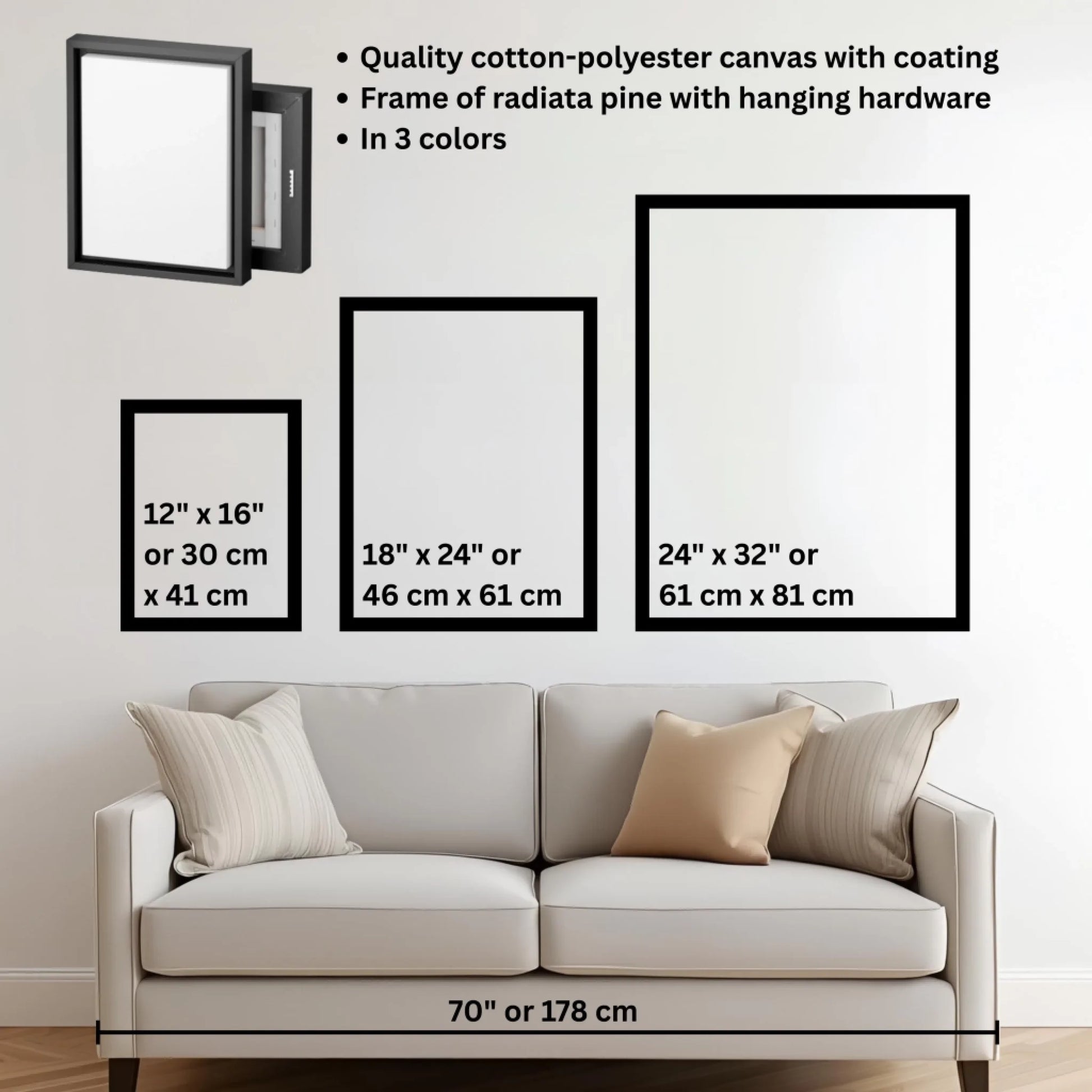 Mockup size chart frame vertical 3 to 4