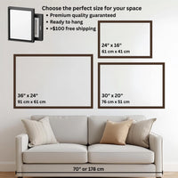 Mockup size chart with couch horizontal frame 36 x 24