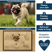 Sepia sketch pet horizontal flowchart mockup