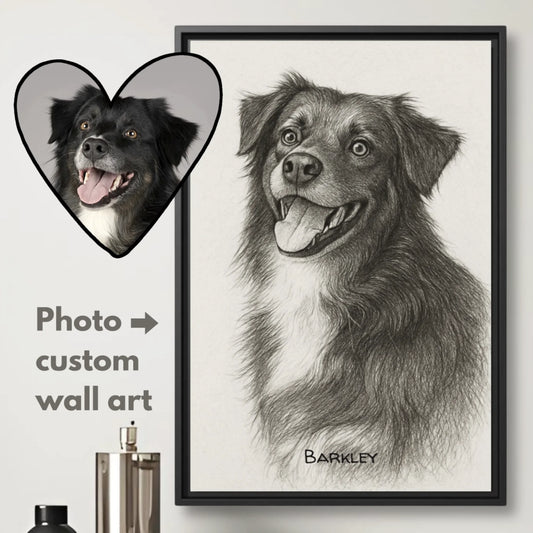 Black and white sketch pet vertical