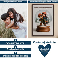 Snow globe couple flowchart mockup 1