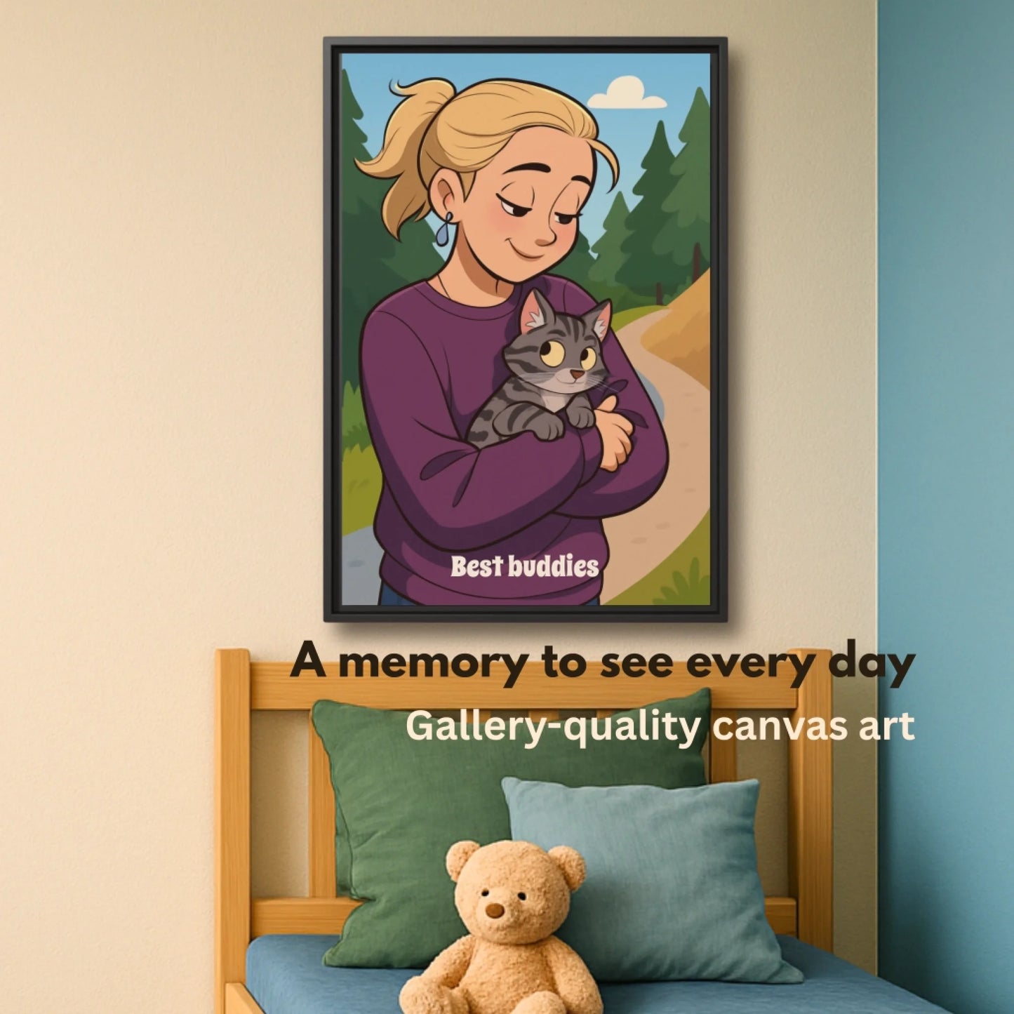 Cartoon person with pet 1