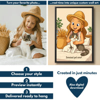 Cartoon person with pet flowchart mockup 1