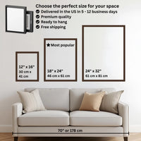 Mockup size chart with couch small vertical frame
