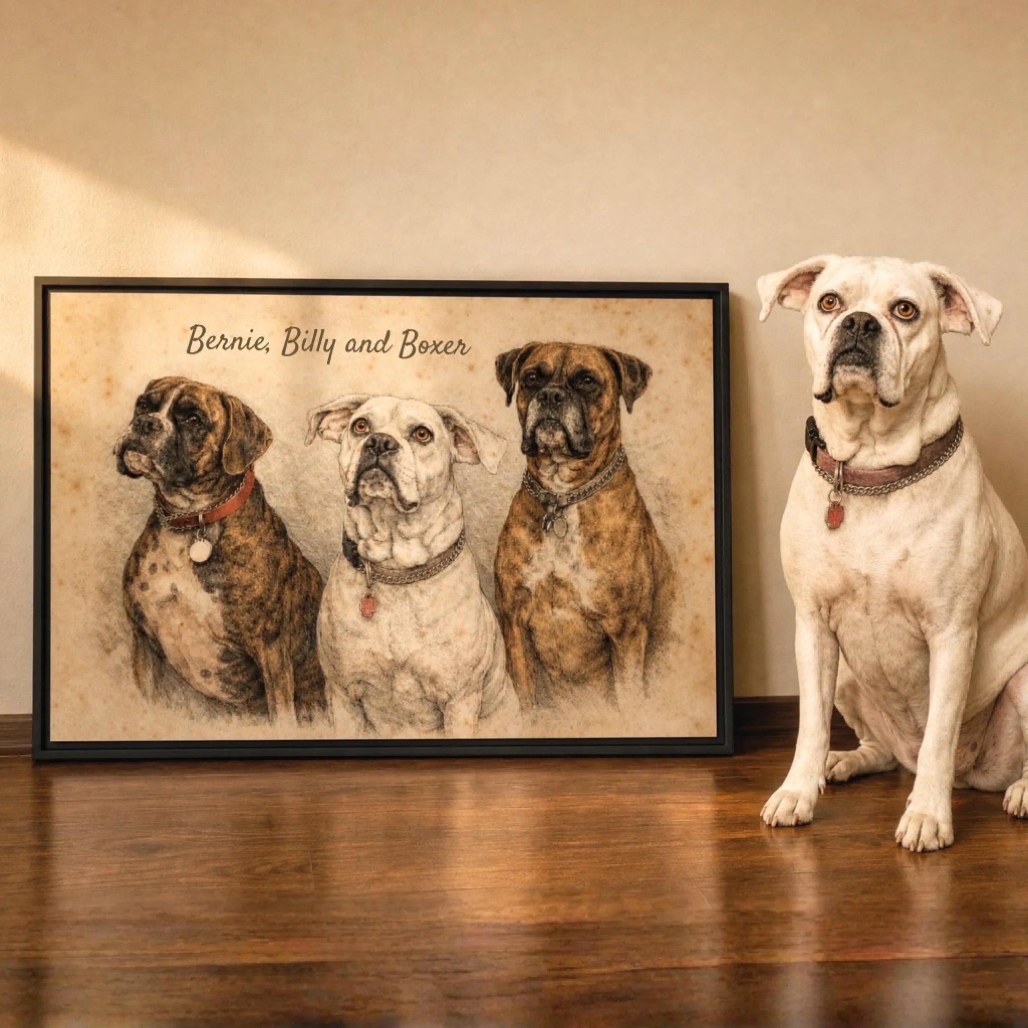 Vintage Pet Illustration Horizontal AI