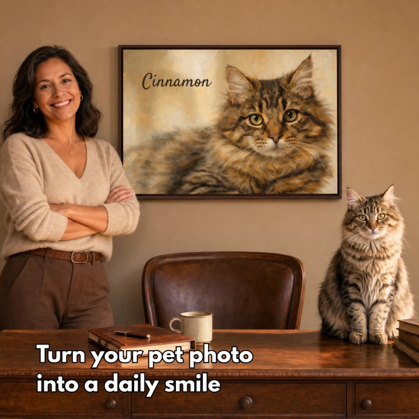 Oil Painting Pet Horizontal AI Hover