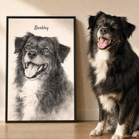 Black-and-white Sketch Pet Vertical AI