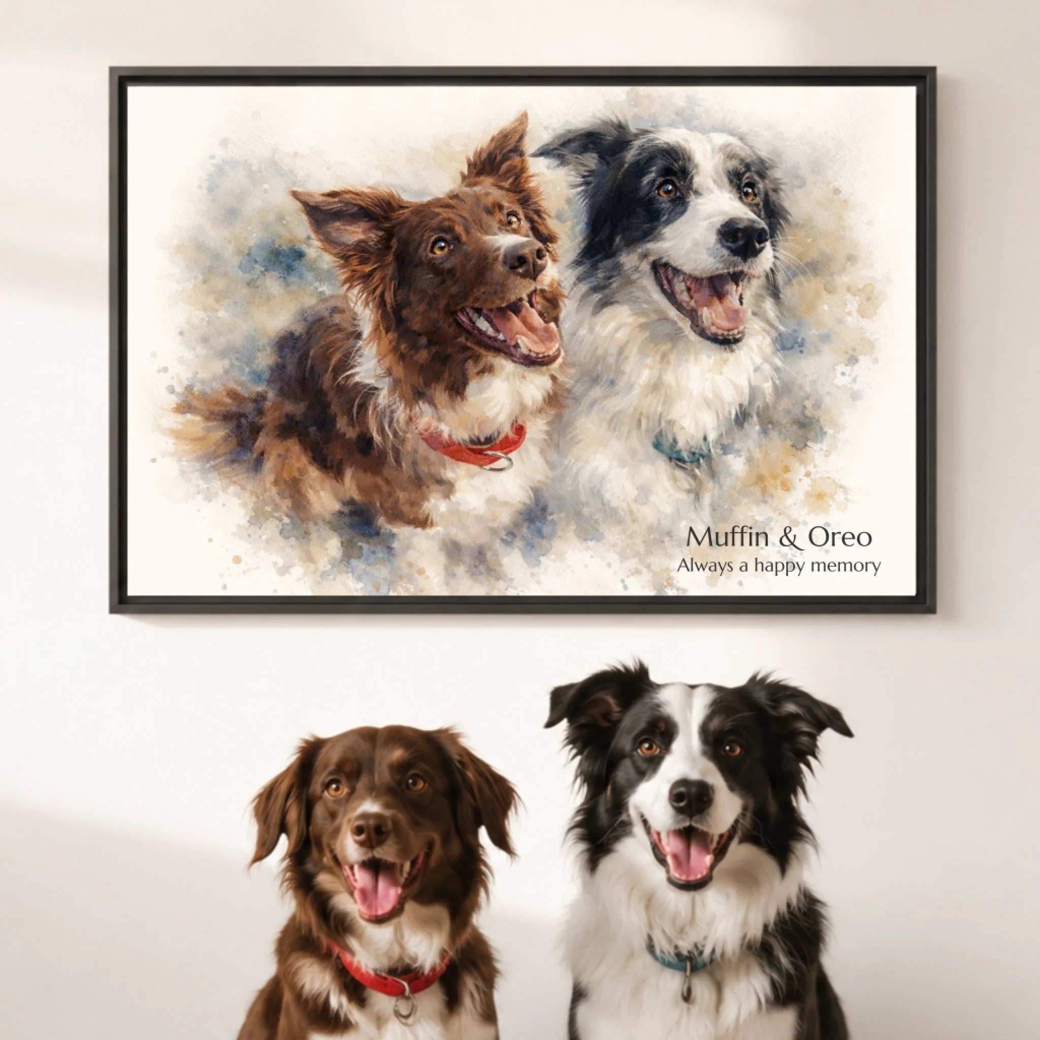 Watercolor Pet Portrait Horizontal AI