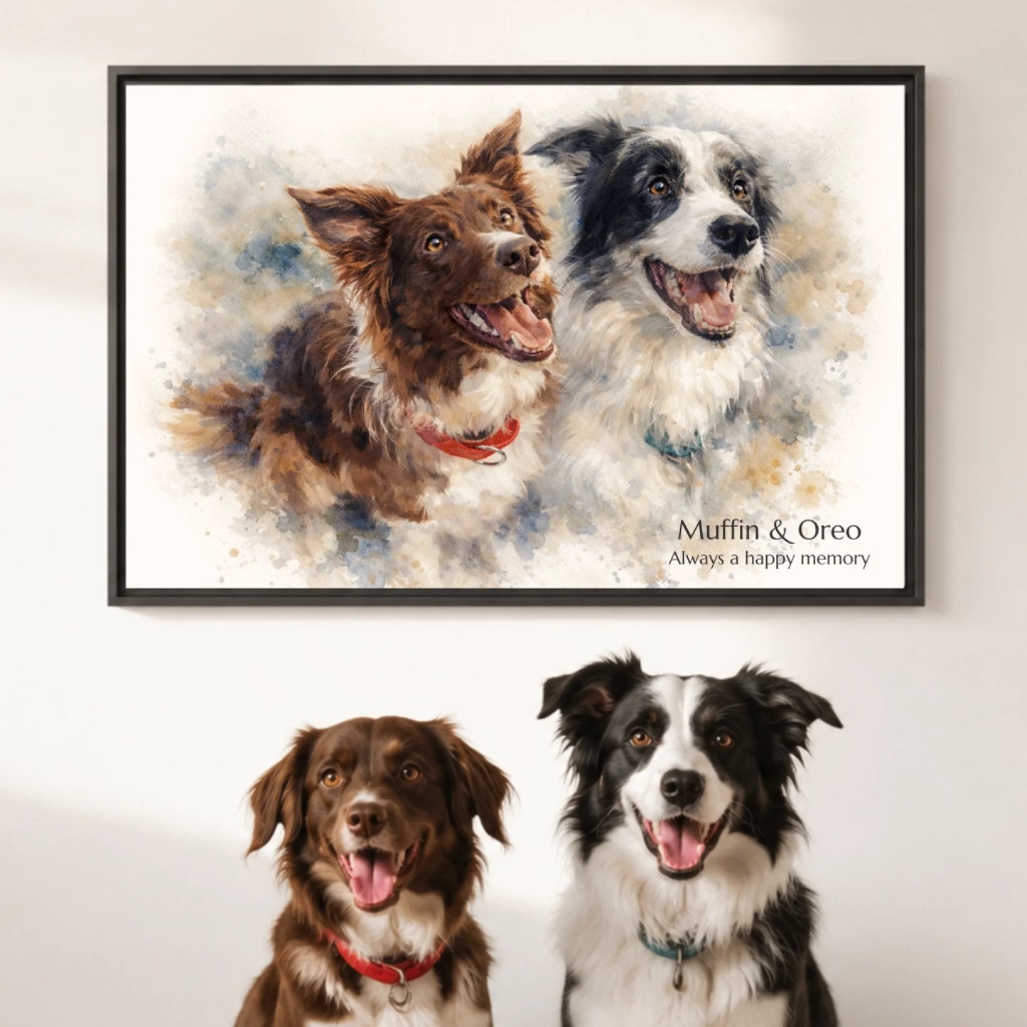 Watercolor Pet Portrait Horizontal AI