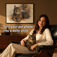 Watercolor Pet Portrait Horizontal AI Hover