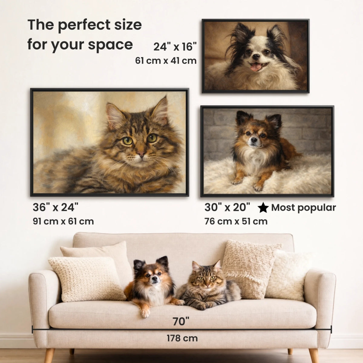 5 Mockup size Framed oil painting pet horizontal